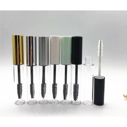 1pc 10ml Portable Empty Bottle Eyelash Tube Mascara Cream Vial/container Fashionable With Silver Gold Lid Refillable Bottles New