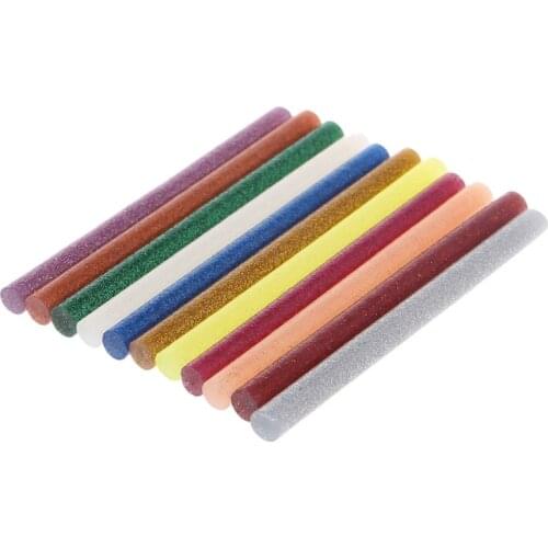 11pcs 7x100mm Hot Melt Glue Stick Mix Color Glitter Viscosity DIY Craft Toy Repair Tools