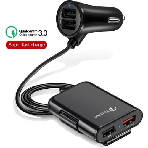 4 USB 4.8A Quick Charge 3.0 Mobile phone charger with car backclamp For iphone samsung car charger for huawei xiaomi For LG