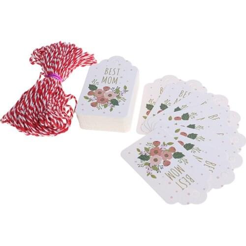 50pcs/set Best Mom Mothers Day Tag Garment Label Paper Tag Gift Tag