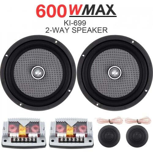 6.5 Inch 2-Way 12V 600W Universal Car Speaker Subwoofer Treble Midrange Bass Speaker Loudspeaker Component System