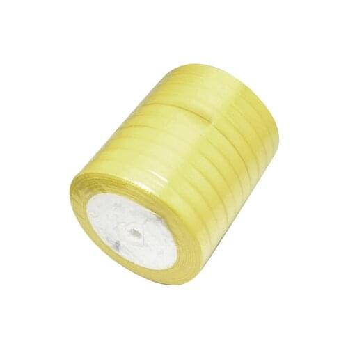 Satin Ribbon, Lt. Yellow, 25yards/roll, 10rolls/group, 250yards/group