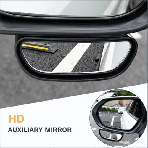 360 Degree Rotatable Car Auxiliary Mirror HD Blind Spot Mirror Reverse Parking Mirrors Mount on Rearview Assist Accessories