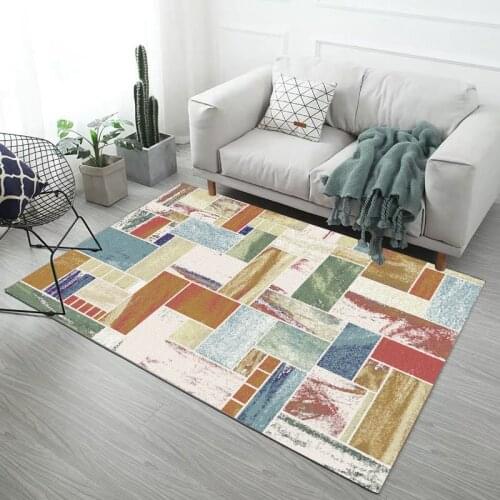 Large Area Household Rug Rectangle Irregular Pattern Living Room Decor Kid Crawl Mat Anti-slip Water-absorption Modern Carpet