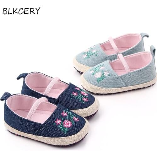 New Brand Newborn Baby Shoes for Girl Toddler Summer Shoes with Flowers Elastic Brand Infant Slippers Princess Flats 1 Year Old