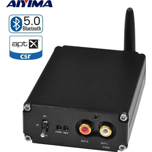 AIYIMA CSR8675+ES9038 APTX HD Bluetooth Decoder DAC Bluetooth 5.0 Receiver Coaxial Fiber RCA Output JRC5532 Decoding