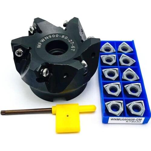 90 degree MFWN90063R MFWN90050R double-sided hexagonal plane heavy cutting milling cutter disk with WNMU080608 milling blade