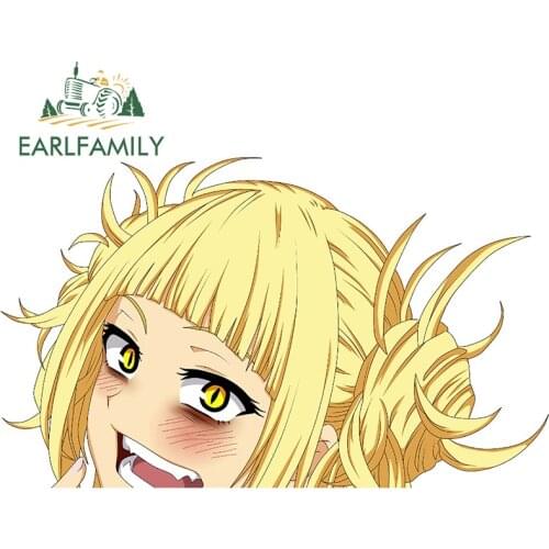 EARLFAMILY 13cm x 7.8cm for My Hero Academia Himiko Toga Peeker Anime Car Stickers Motorcycle Scratch-proof Window Decal