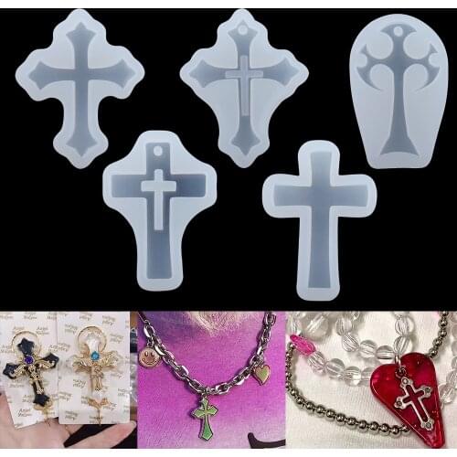 Europe Cross Resin Silicone UV Epoxy Resin Molds Casting Necklace Pendant for DIY Craft Silicone Jewelry Making Tools