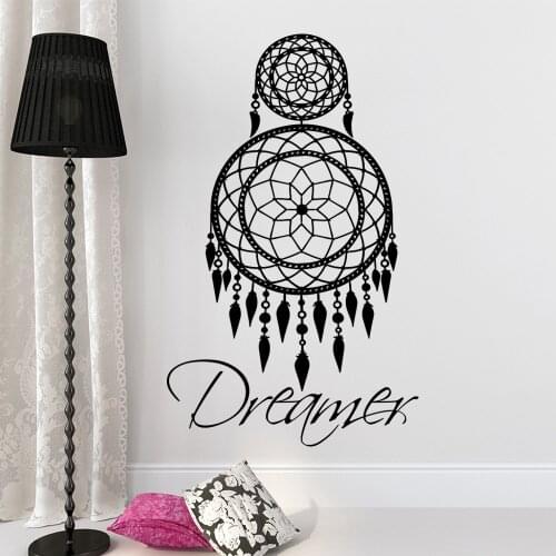 Indian Dreamcatchers Wall Stickers for Living Room Home Decor Retro Dreamer Catcher Wall Decal Bedroom Decor Vinyl Sticker S-558