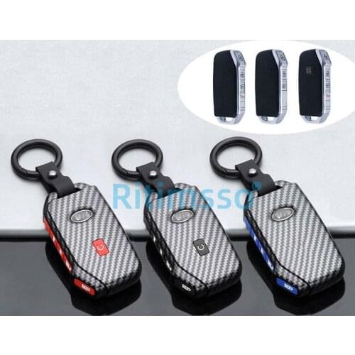 Carbon ABS Key Fob Cover Case for Kia Remote Case Holder K5 Sportage Stinger Forte