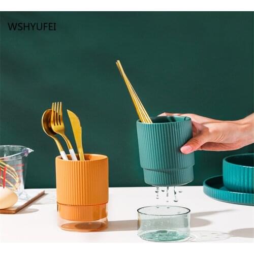 Chopsticks basket home kitchen non-porous chopstick holder creative ceramic tableware storage tube drain chopstick cage