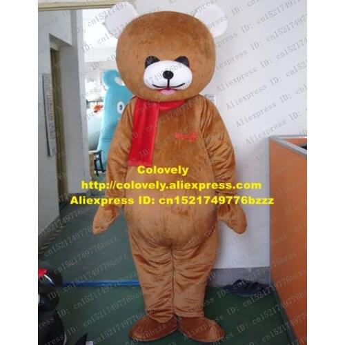 Curious Brown Bear Mascot Costume Mascotte Ursus Arctos Adult Size With Big White Ears Black Eyes Happy Face No.1421 Free Ship