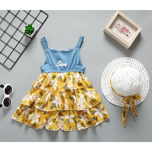 Girls summer dress new children fashion sleeveless princess dresses for kids wedding party dress clothing outfits girls dresses