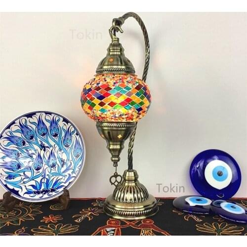 Moroccan Table Lamp Retro Romantic Bedroom Living Room Dining Room Hotel Homestay Bar Turkish Handmade Glass Lamp