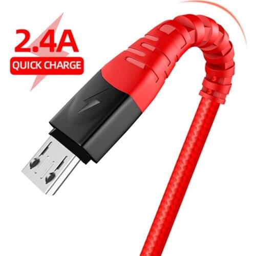 Micro USB Cable 2.4A Nylon Fast Charge USB Data Cable for Samsung Xiaomi LG Tablets Android Mobile Phone USB Charging 3m 2m Cord