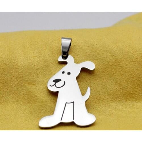 N404 Fashion jewelry named or personalized Lovely stainless steel dog brand necklace pendant Contains chain