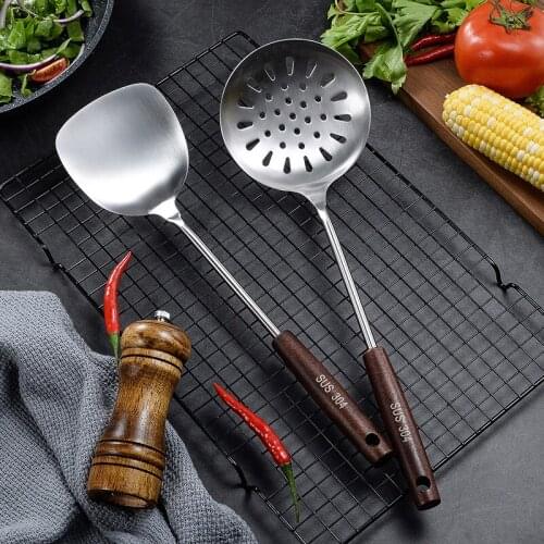 Kitchen Tools Set Stainless Steel Kitchenware Soup Spoon Ladle Turner Colander Nonstick Spatula Cooking Utensils Set