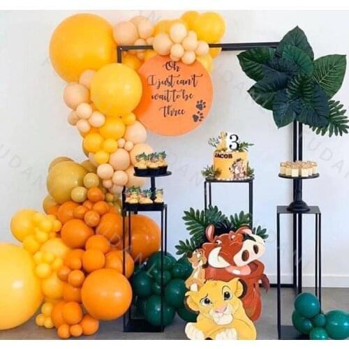 Jungle Safari Theme Party Balloon Arch Garland Kit Green Orange Latex Balloon Set For Kids Birthday Baby Shower Party Decoration