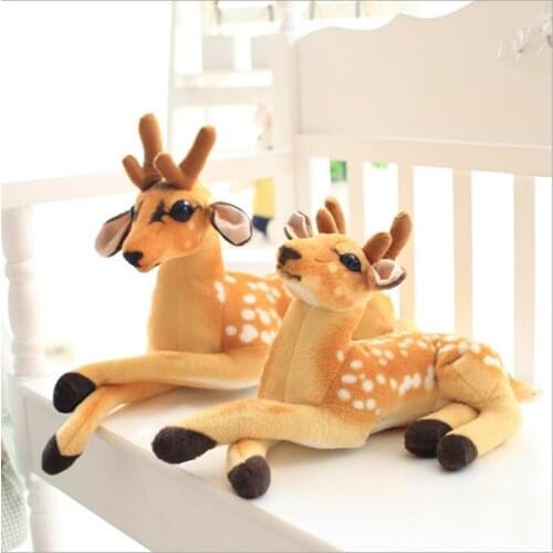 New 60cm Simulate Sika Deer Plush Toys Soft Large Size Christmas Elk Stuffed Doll Cartoon Animal Cushion Decoration Plushie