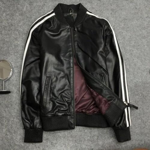 New arrival autumn women/mens casual baseball high quality real leather jackets S-4XL B003