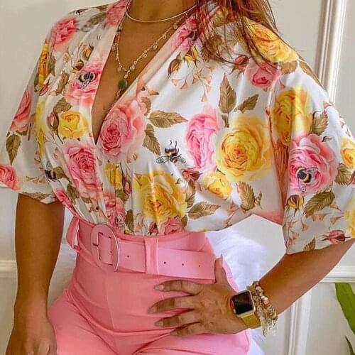 New womens Pink Floral Print Set