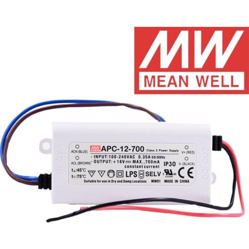 Original Mean Well APC-12 Series meanwell 350mA/700mA Constant current 12W Single Output LED Switching Power Supply
