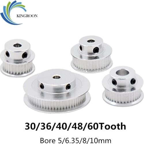 GT2 Timing Pulleys 30 36 40 60 Tooth 2GT Wheel Parts Bore 5mm 8mm Aluminium Gear Teeth Width 6mm 10mm 3D Printers Part KINGROON