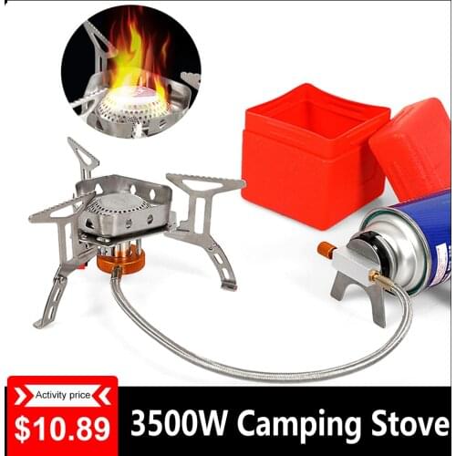 3500w Camping Gas Stove Burner Split Ultralight Cookware Burner for Outdoor Hiking Equipment Cookware Camping Split Gas Stove