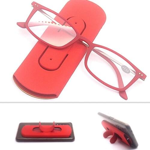 Convenient Portable Reading Glasses Men Ladies clear Anti Blue-light Presbyopic Glasses can be Attach to Phone Case