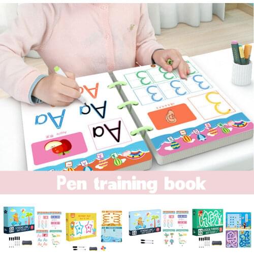 Magical Tracing Workbook for Kids Preschool Educational Toys with Erasable Pen Logical Thinking Training For Kids Children Toys