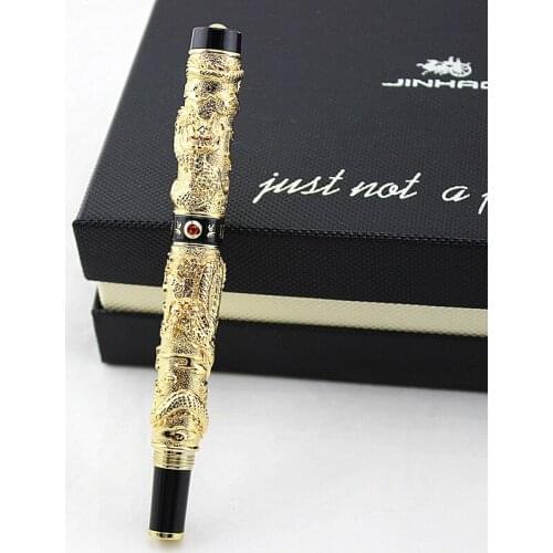 High Quality Jinhao Creative Metal Dragon Fountain Pen Luxury 0.5MM F Nib Ink Pens for Writing Office School Supplies