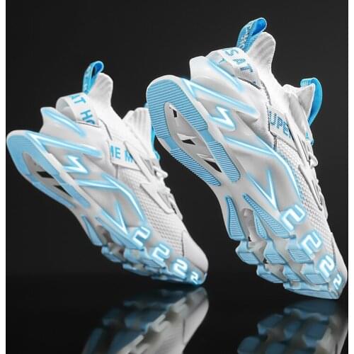 High Quality Men Blade Sports Running Shoes Man Shock Absorption Comfortable Athletic Training Shoes Male White Sneakers
