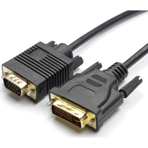 High quality DVI 24+5 (DVI-I) male to VGA male Display Monitor Cable dvi to vga cable 0.3m/30cm 1.5m/150cm