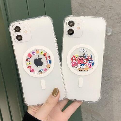 Funny Cartoon Monster Clear Soft TPU Cover Case for iPhone 12 11Pro Max XR XS 12 Pro Max 7 8Plus 12 Mini SE 2020 Camera Protect