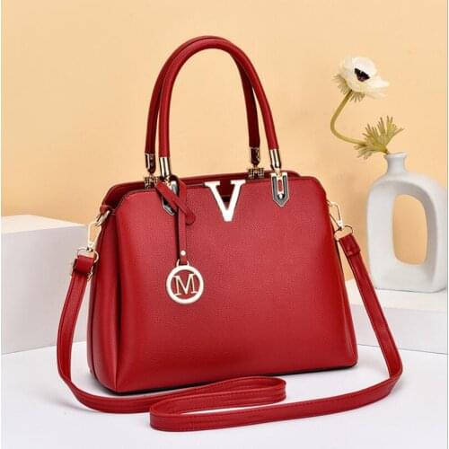 Women Leather Handbag Female Luxury PU Female Bags Brand Designer Large Casual Tote Bag 2021 New V Letter Ladies Shoulder Bags