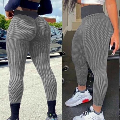 Women’s Sexy Tight Sport Pants Fashion Solid Color Jacquard Bubble High Waist Yoga Pants For Daily Wear Running Yoga Dancing