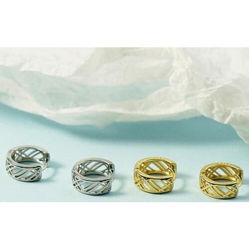 KOFSAC New Hoop Earrings For Women Silver Color Jewelry Gift Simple Hollow Geometric Earring Lady Different Occasion Accessories