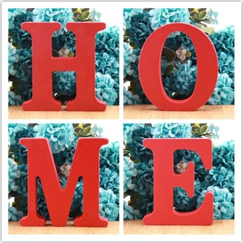 1pc 10CMX10CM Red Art Craft Free Standing Heart Wedding Home Decor Wooden Letter English Alphabet DIY Personalised Name Design