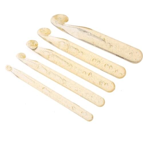 1 Pc Large Size Plastic Handle ABS Transparent Craft Crochet Hooks Knitting Needles Yarn Weave Loom DIY Sewing Tools 12mm-25mm
