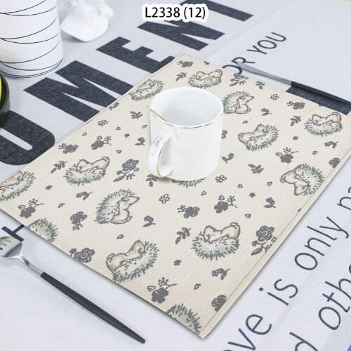 1 Piece Cartoon Hedgehog Pattern Pumpkin Print Napkin Cloth Home Decor Table Mat Cloth Tea Towel Coaster 42*32 Servilletas Tela