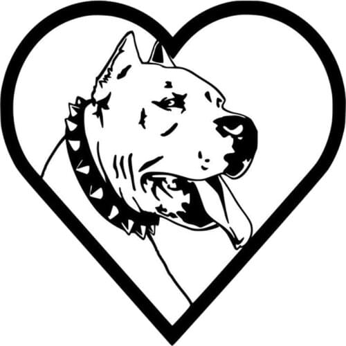 16.5*16.5CM American Pit Bull Terrier Dog Decal Waterproof Car Stickers Car Styling Decoration Black/Silver S1-0333