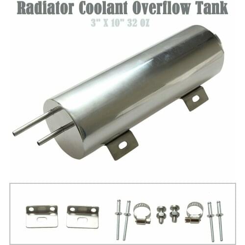 3" x 10" 32 oz Stainless Steel Polished Radiator Overflow Tank Bottle Catch Can