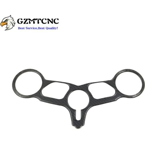 Motorcycle 3D Decal Pad Triple Tree Top Clamp Upper Front End Steering Cover Sticker For Ducati 749 999 Cafe Racer Carbon Fiber