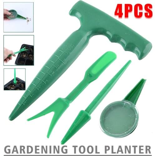 4Pcs Seeds Dispenser Dial Set Flower Grass Seeds Tool Set Mini Garden Hand Tools For Digging Loosening Soil Seeding