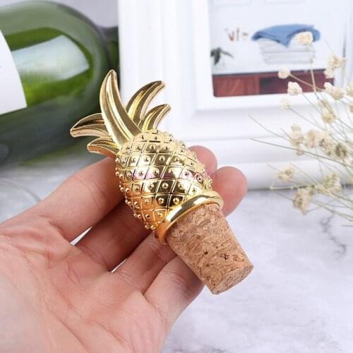 50pcs/lot Creative Pineapple Champagne Red Wine Bottle Stopper Cork Plug Wedding Party Decorations Business Travel