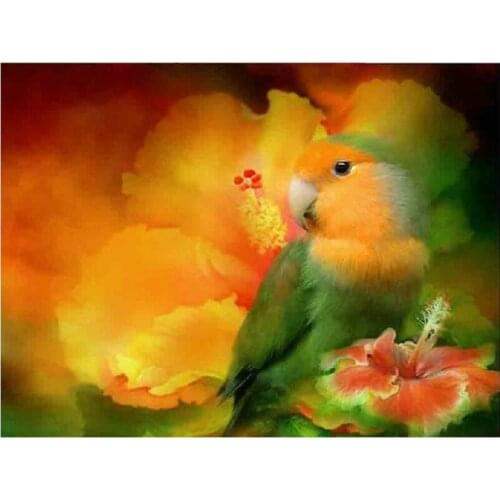 5d DIY Diamond Painting Parrot and flower Embroidery Diamond Cross Stitch full square round drill,Rhinestone mosaic decor