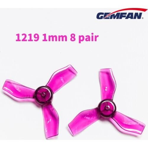 8 Pair GEMFAN 1219 31mm 0.8mm 1mm Hole 3blade Propeller Props CW CCW for 0703-1103 RC Drone FPV Racing Brushless Motor