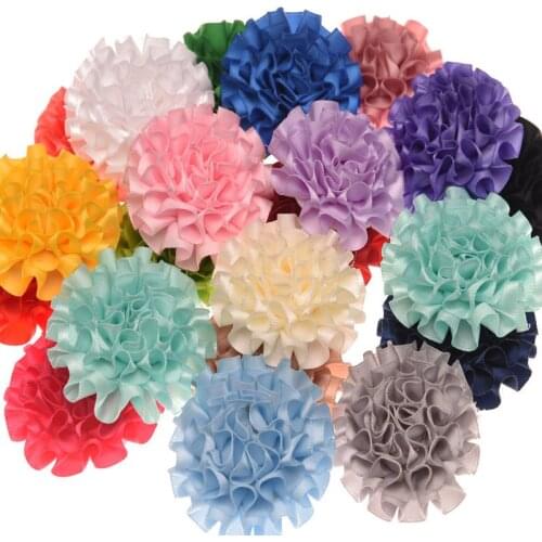 80pcs Boutique 6cm Flower Hair Accessories DIY Flowers for Headwear Cute Flower Accessory Without clips