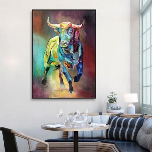 DIY Diamond Painting Abstract Colorful Bull Diamond Embroidery Mosaic Rhinestone Cross Stitch Kit Handmade Home Decoration Gift